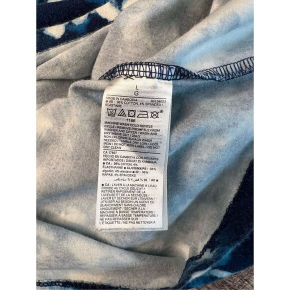 Old Navy Maternity Fitted Ruched Blue Tie-Dye Jersey Knit Dress LARGE Casual - Picture 8 of 9